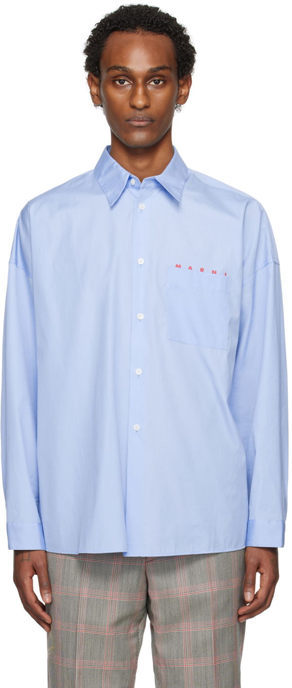 Skjorte Marni Oversized Shirt Blå | CUMU0061P2 USCT88, 0
