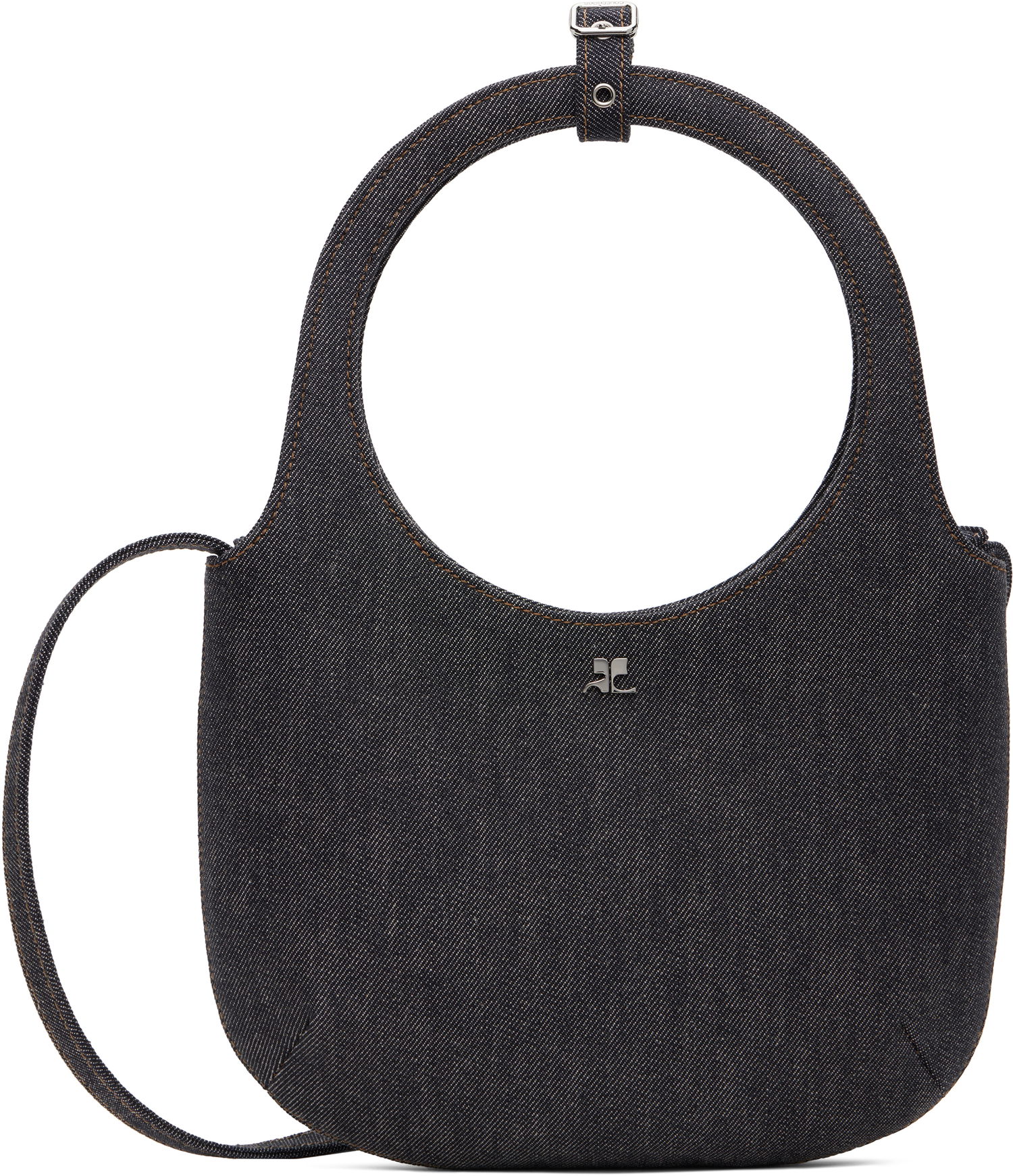 Skuldertaske Courrèges Courrèges Holy Denim Shoulder Bag Mørkeblå | 125GSA102DE0036, 0