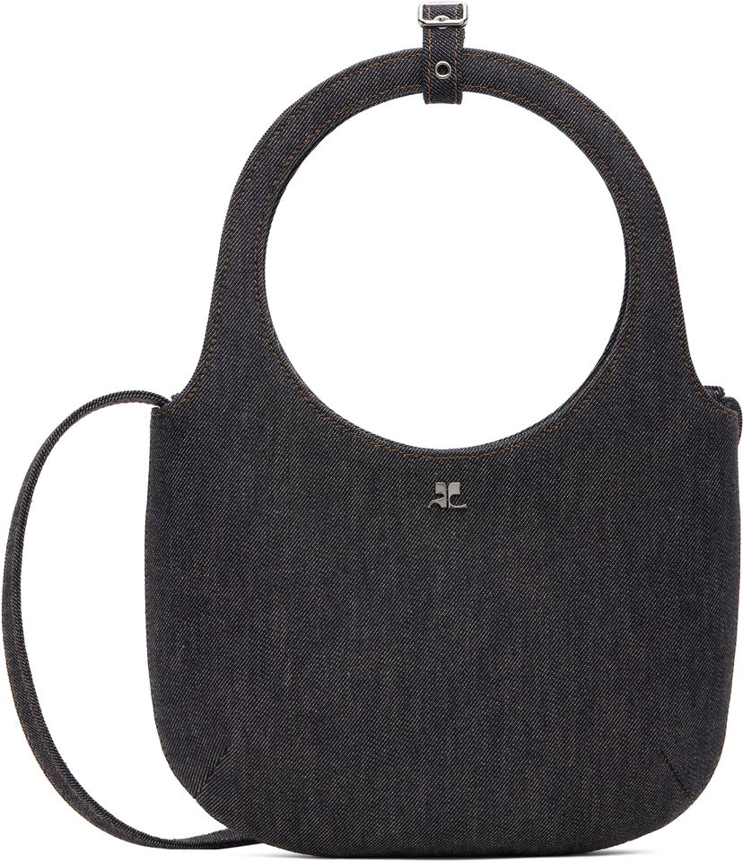 Skuldertaske Courrèges Courrèges Holy Denim Shoulder Bag Mørkeblå | 125GSA102DE0036