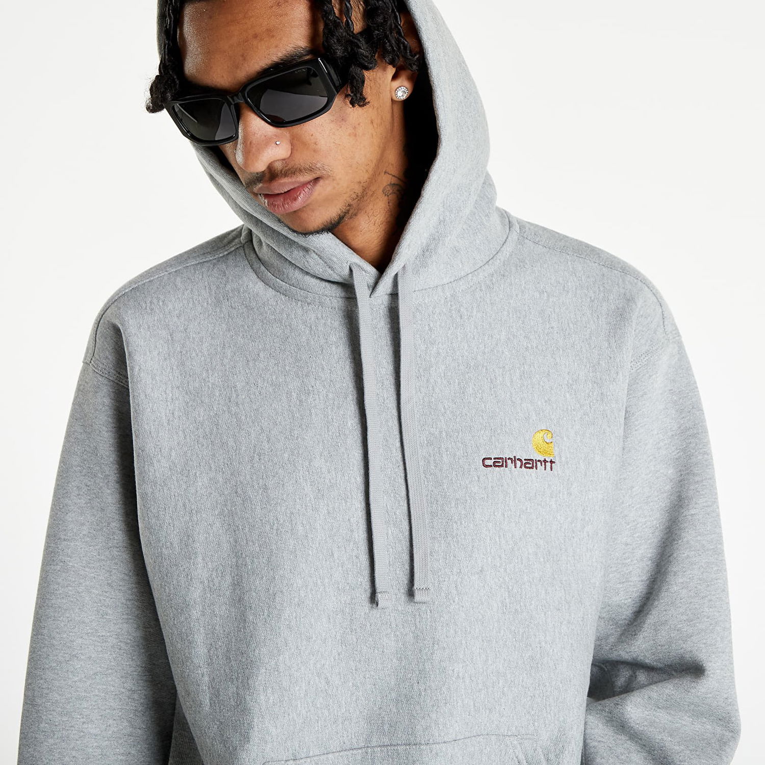 Sweatshirt Carhartt WIP Hooded American Script Grå | I028279.V6.XX, 0