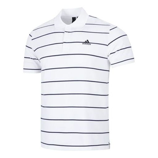 Polo skjorte adidas Originals Adidas Stripe Small Label Short Sleeve Polo Shirt Hvid | HE7435