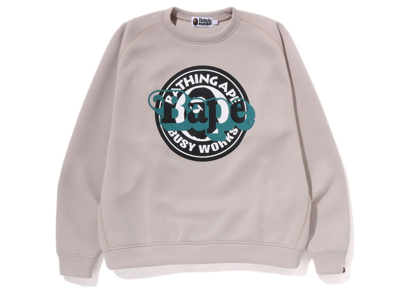 Sweater BAPE Double Knit Sta Relaxed Fit Crewneck Beige | 1J20-113-008, 0