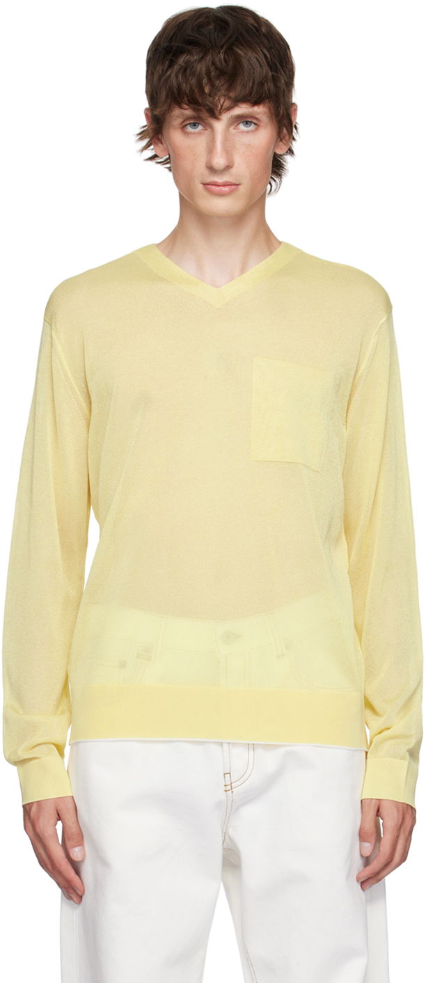 Sweater Jacquemus Yellow La Casa 'La maille Paseo' Sweater Gul | 24H246KN503-2368