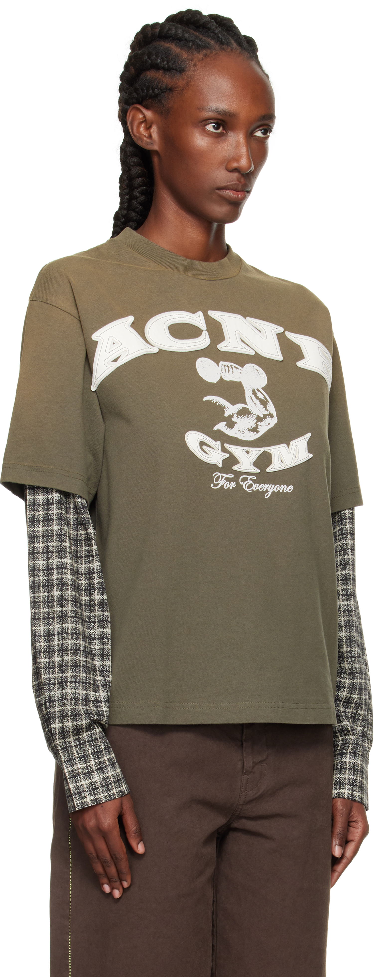 T-shirt Acne Studios Acne Studios Layered Logo T-Shirt Grøn | CL0394-, 1