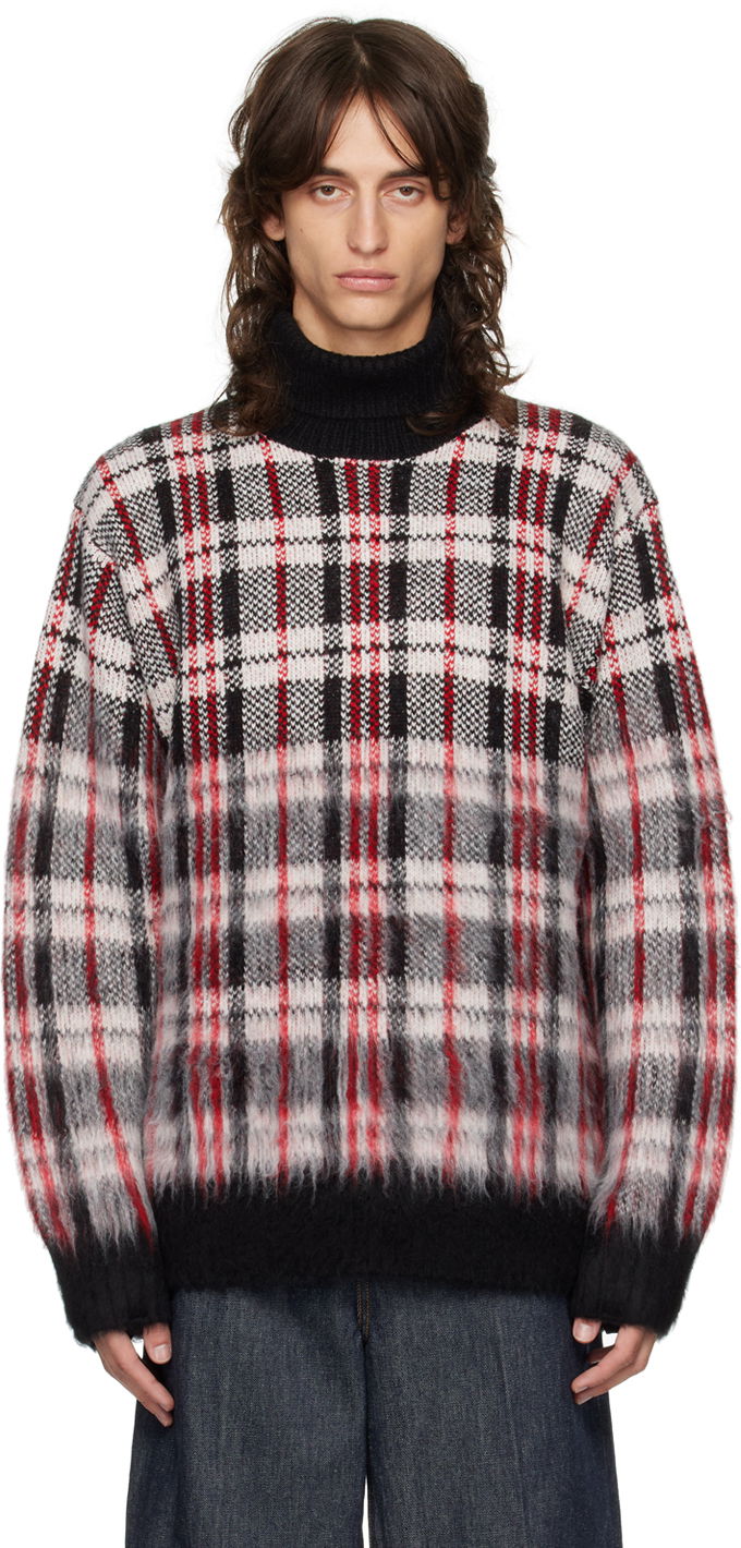 Sweater Helmut Lang Helmut Lang Brushed Plaid Turtleneck Sweater Flerfarvet | O06HW798