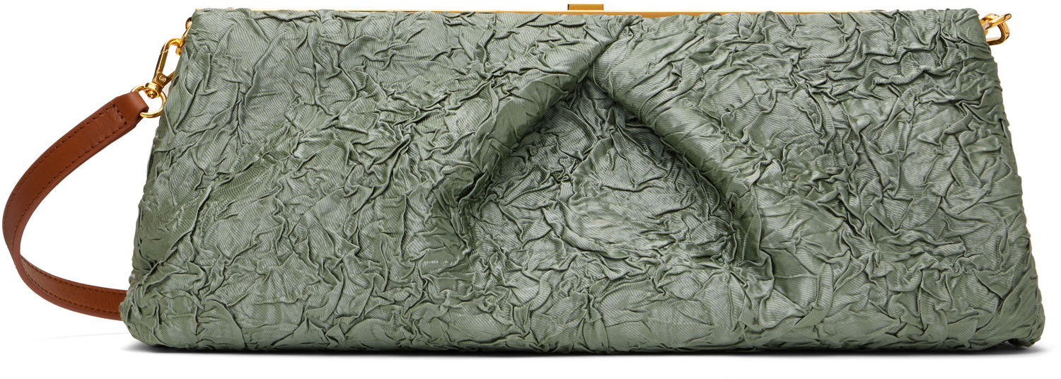 Håndtaske Dries Van Noten Dries Van Noten Crushed Clutch Grøn | 251-011518-1428, 0