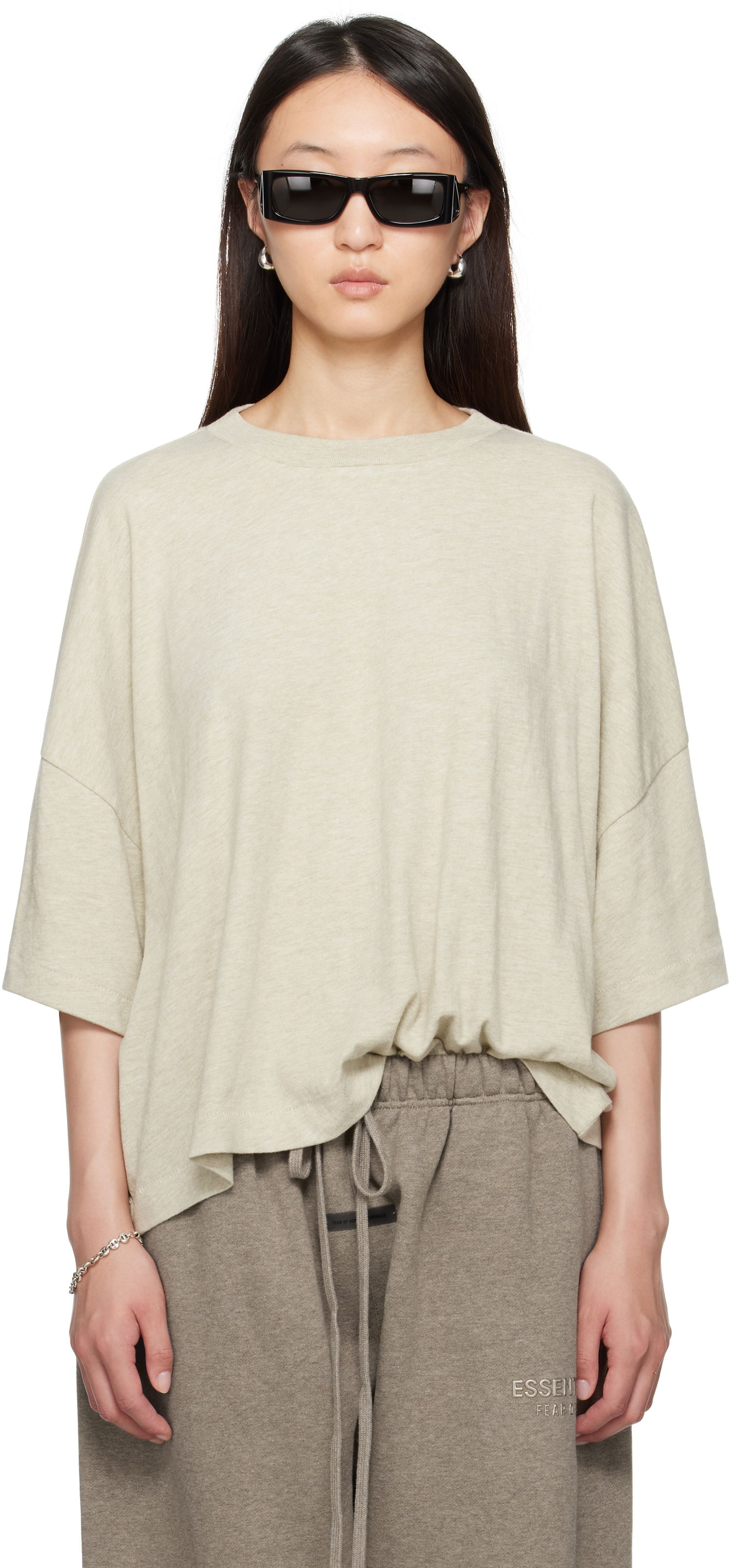 T-shirt Fear of God Fear of God ESSENTIALS Boxy T-Shirt Beige | 125SP255892FW, 0