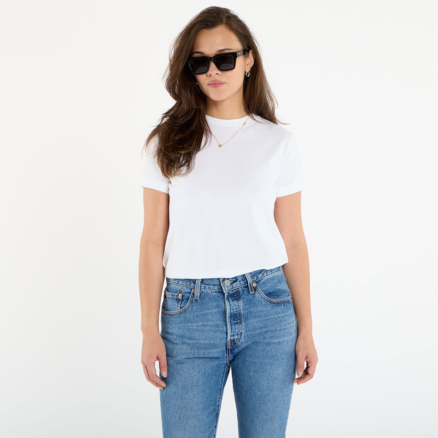 T-shirt GUESS Calida Short Sleeve T-Shirt Hvid | V5BI12K8FQ4-G011, 0