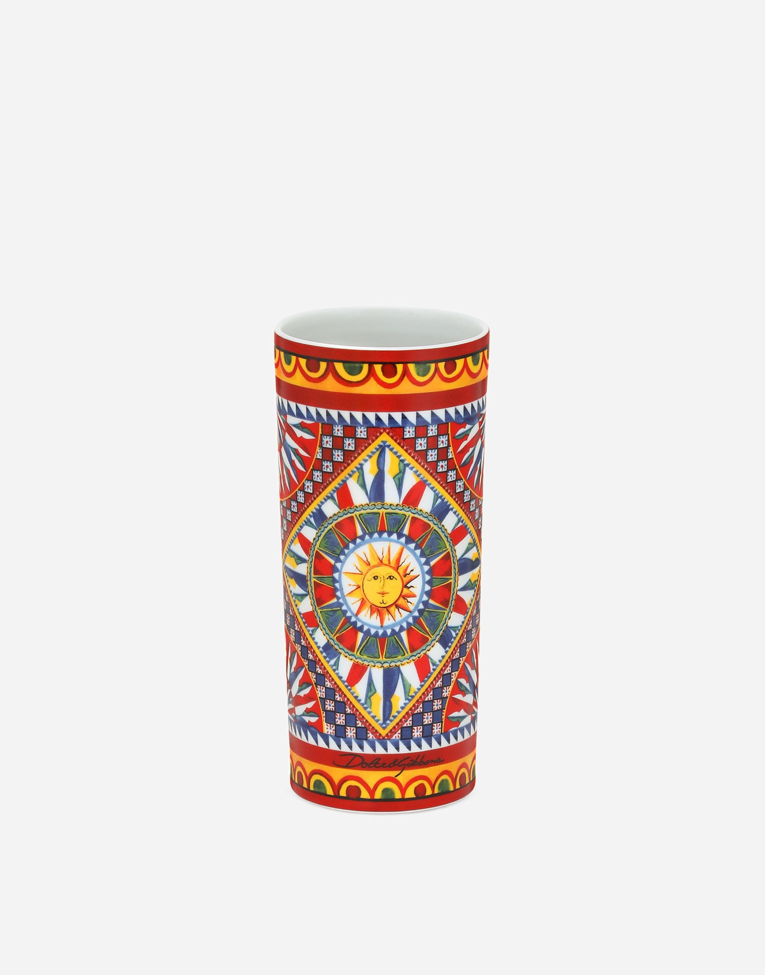 Home decor Dolce & Gabbana Dolce & Gabbana Cylindrical Porcelain Vase Onesize Flerfarvet | TCC196TCAMVUC067, 1