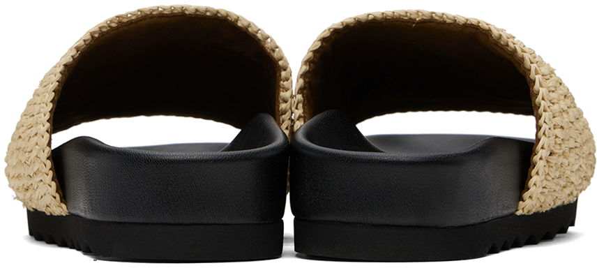 Sneakers og sko Stella McCartney Elyse Raffia Logo Slides Sort | 810387AFACL0, 1