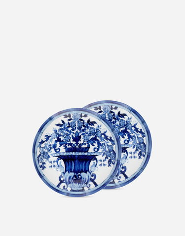 Home decor Dolce & Gabbana Porcelain Plates with Blue Floral Print Blå | TC0S02TCA88UB019, 0