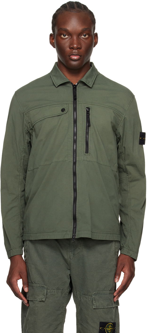Jakke Stone Island Patch Jacket "Khaki" Grøn | 801510210, 0