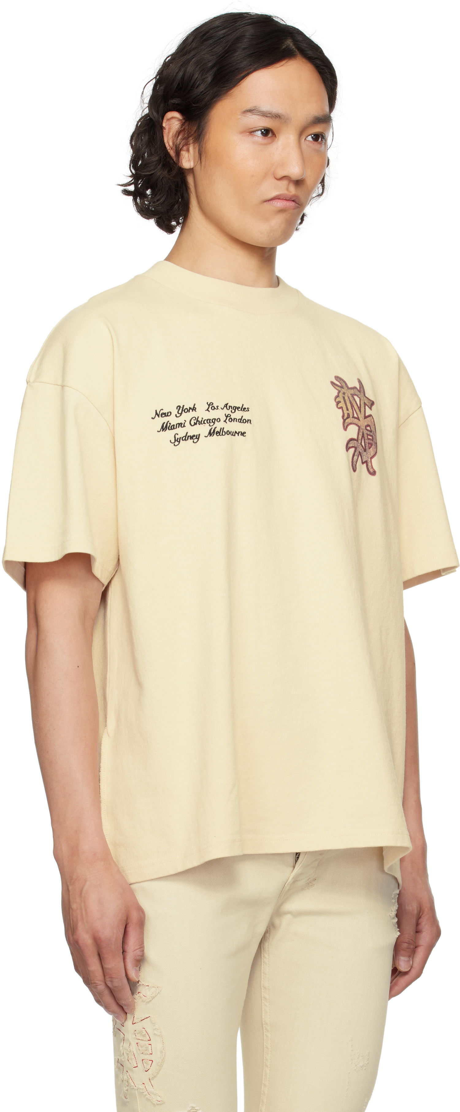 T-shirt Ksubi Ksubi Playoff Ekcess Short Sleeve T-Shirt Beige | MSP25TE037, 1
