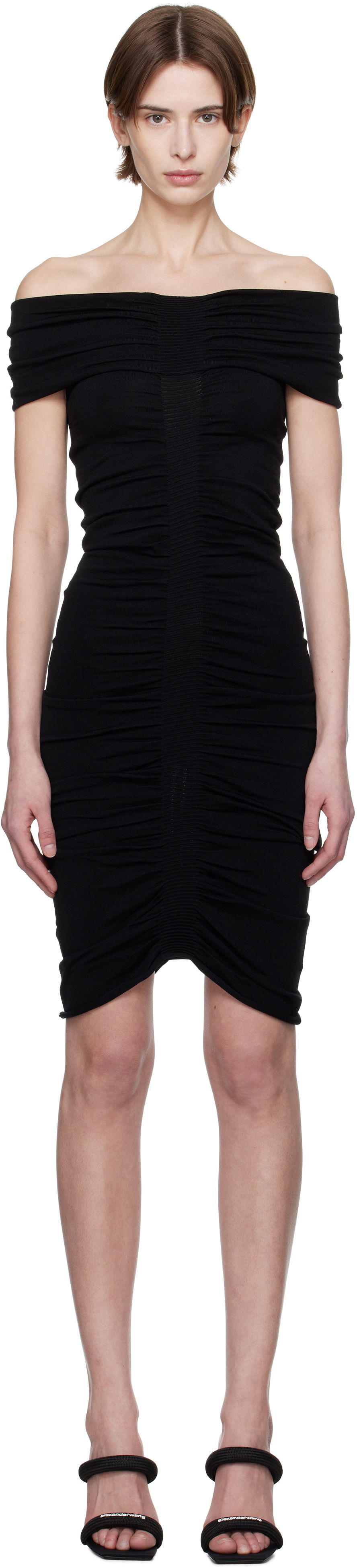 Kjole Alexander Wang Alexander Wang Ruched Mini Dress Sort | 1KC1256030, 0
