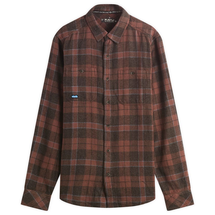 Skjorte KAVU Big Joe Flannel Shirt, Size Small Brun | 510-2707
