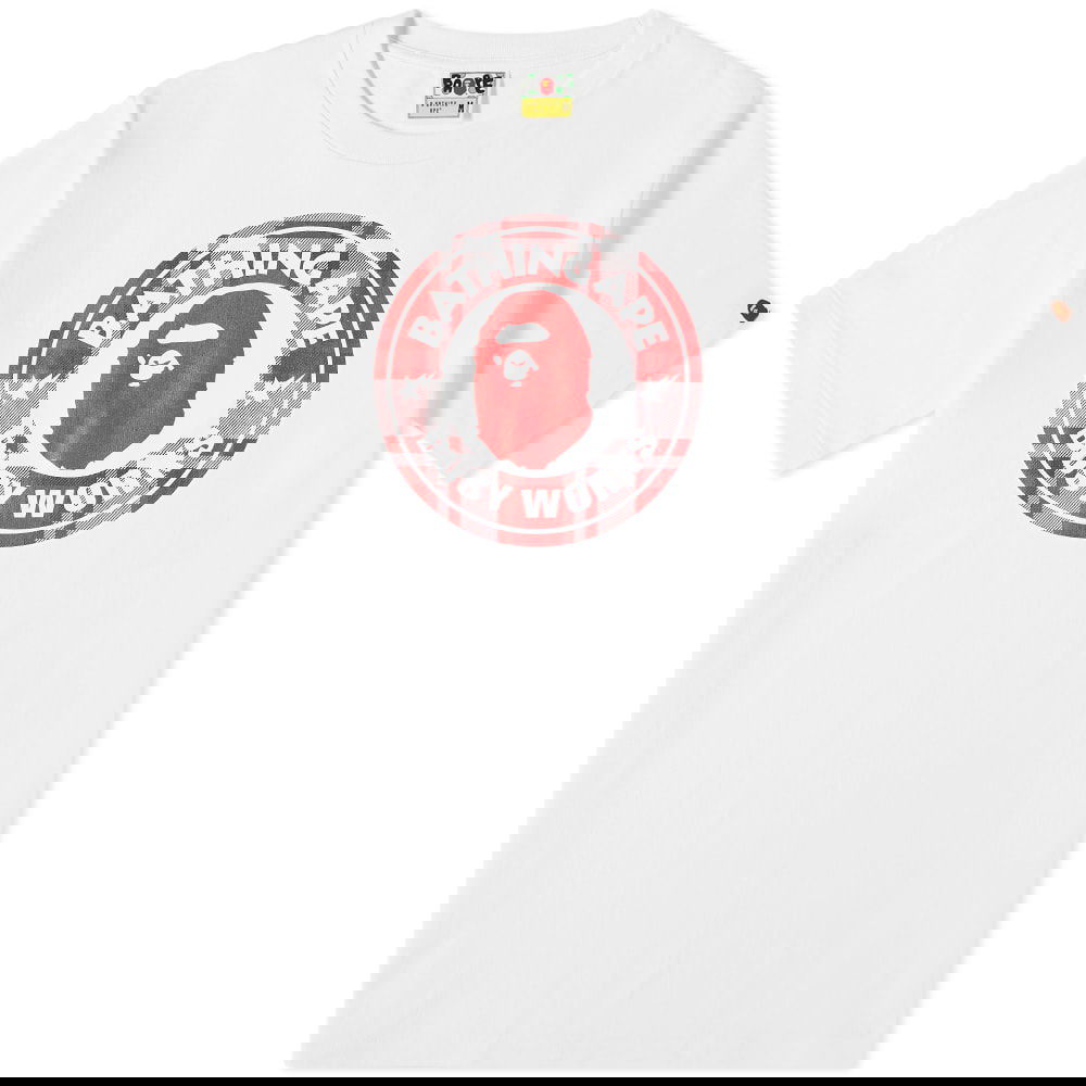 T-shirt BAPE Check Gift Busy Works Tee Hvid | 001TEI201003F-WHT, 0