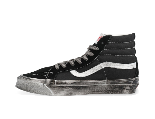 Skateboarding Vans Vault UA OG Sk8-Hi LX Stressed Black White Sort | VN0A4BVBBA2