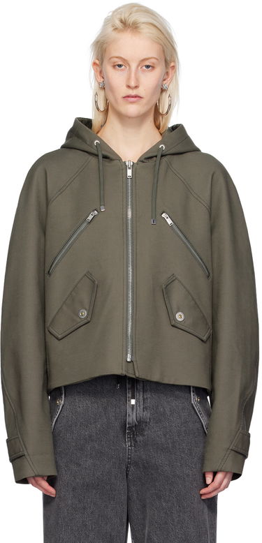 Vindjakke Dion Lee Cropped Hooded Zip-Up Jacket Grøn | C4057PS24, 0