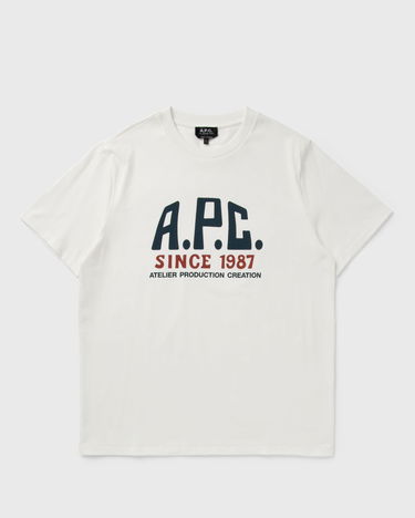 T-shirt A.P.C. Print Label T-Shirt Hvid | COHBU-M26442-AAB, 0