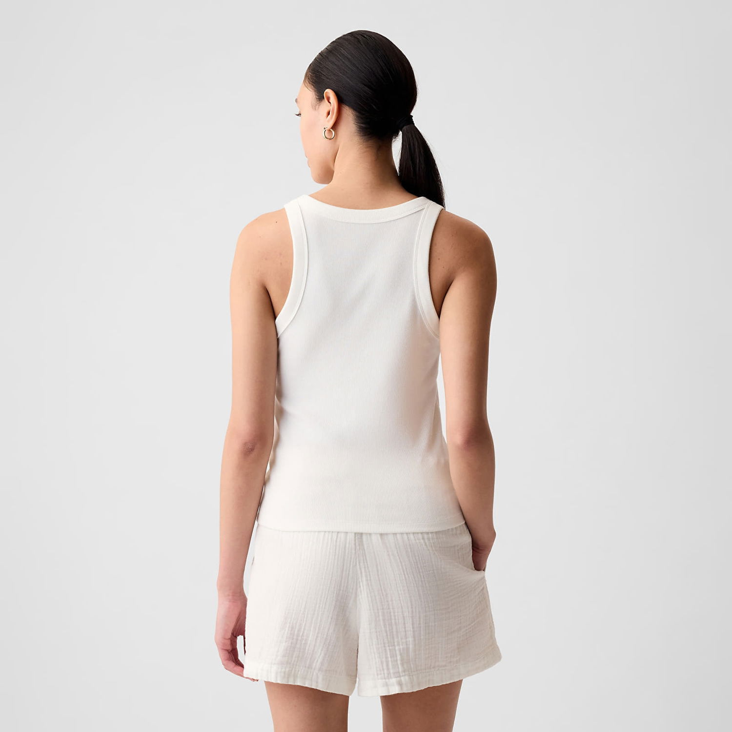 Tanktop GAP Modal Rib Halter New Off White Hvid | 878220-01, 1