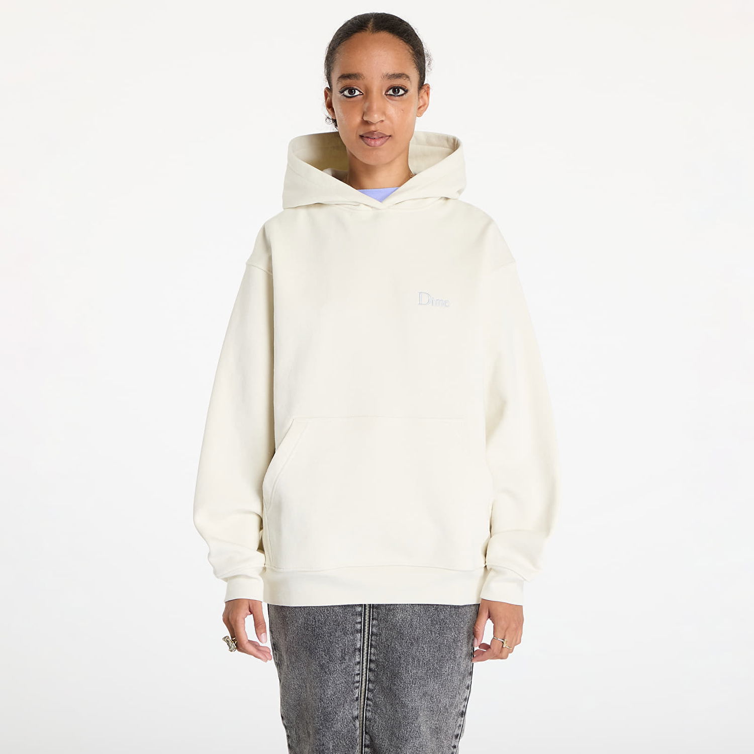 Sweatshirt Dime Classic Small Logo Hoodie UNISEX Natural XS Beige | DIMEFA2412NAT, 1