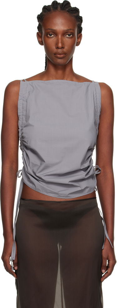 Tanktop Baserange Baserange Pictorial Ruched Strap Top Grå | TSPIS-PO-AU25, 0