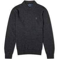 Sweatshirt Polo by Ralph Lauren Polo Ralph Lauren Long Sleeve Knitted Polo Dark Granite Heather Sort | 710876852002, 2