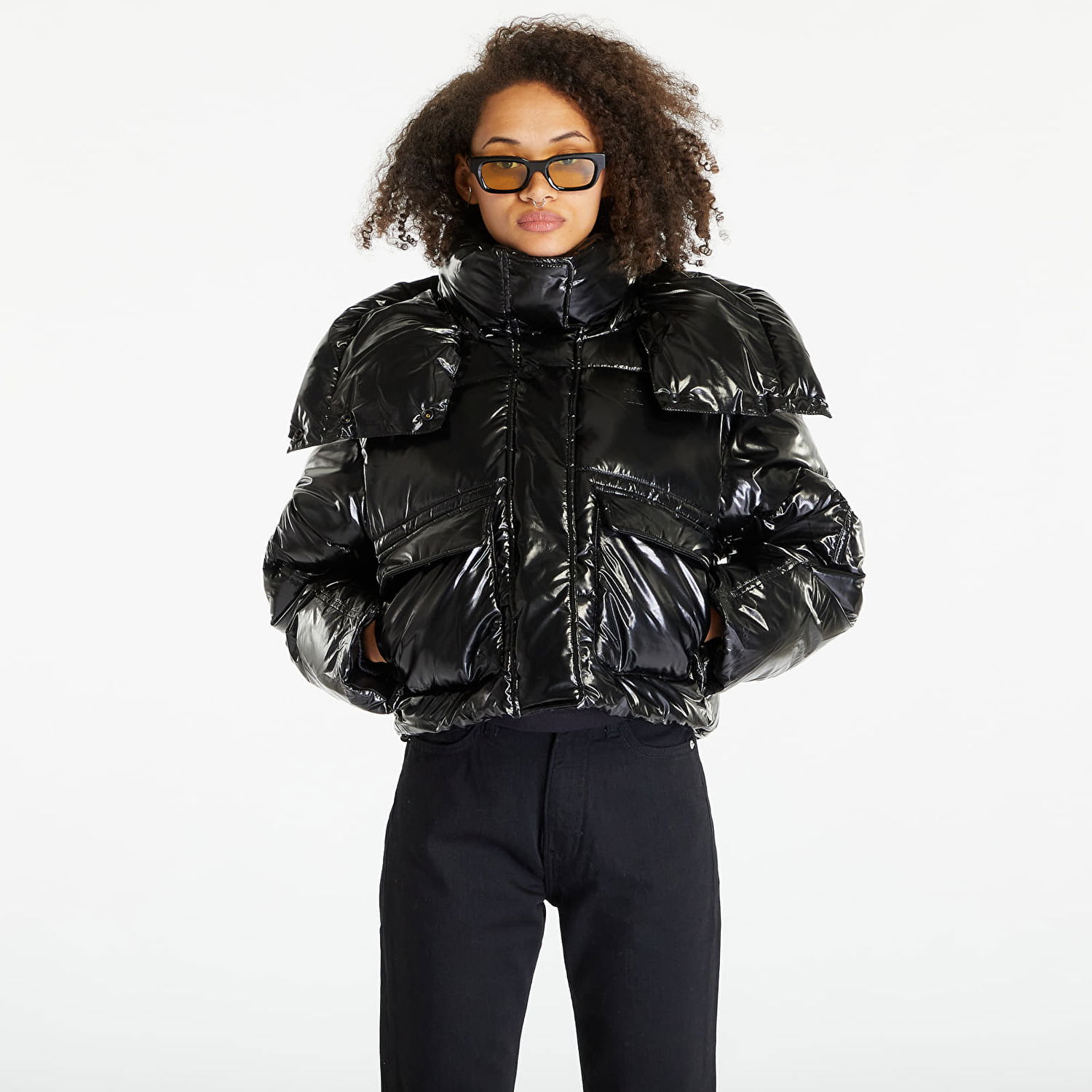 Puffer jakke CALVIN KLEIN High Shine Puffer Jacket Sort | J20J221884 BEH, 0