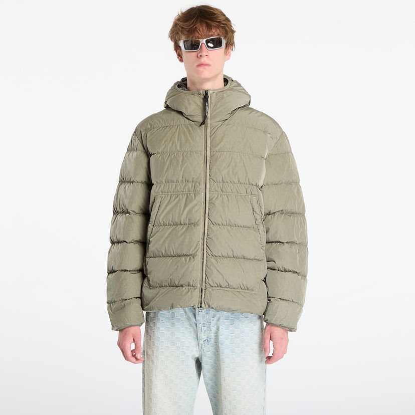 Puffer jakke C.P. Company Chrome-R Goggle Down Jacket Fungi Grey Grøn | 19CMOW011A005904G-356