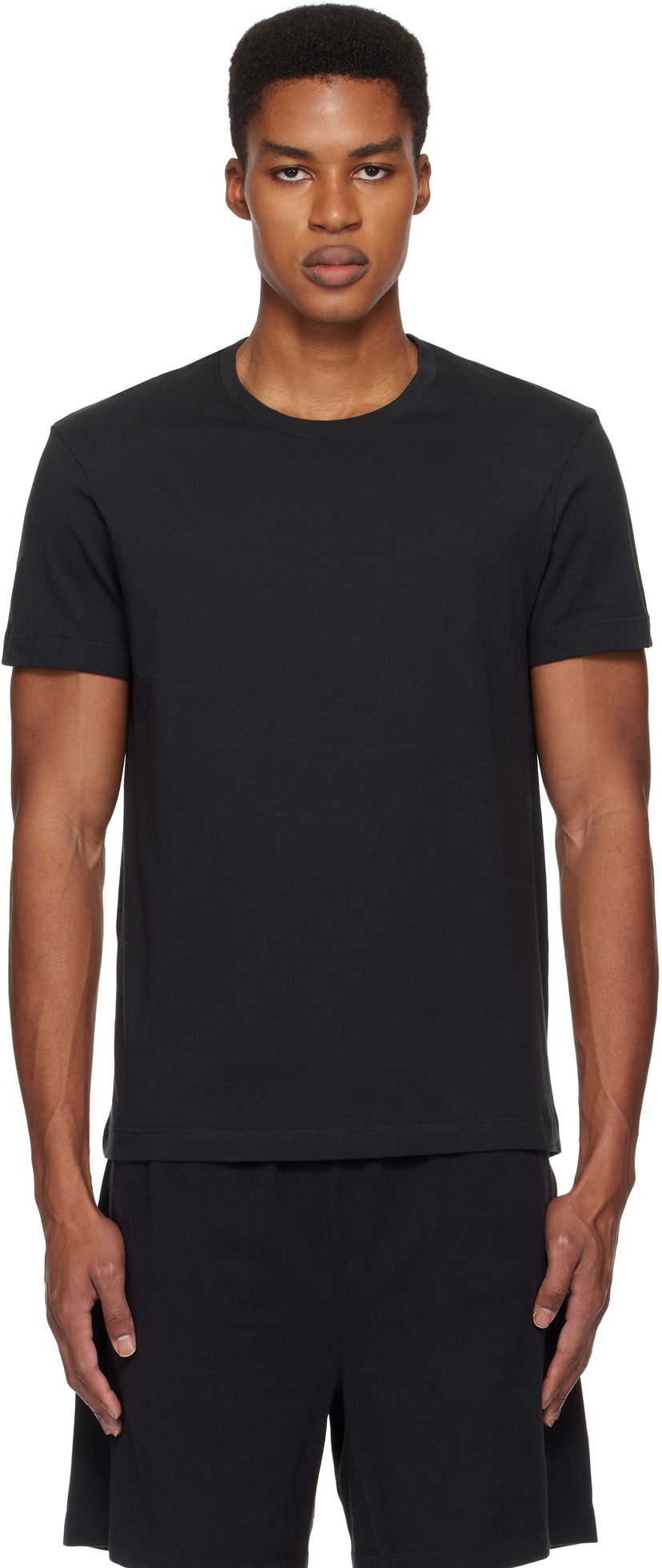 T-shirt SKIMS Classic Cotton T-Shirt Sort | TP-TSH-5701M
