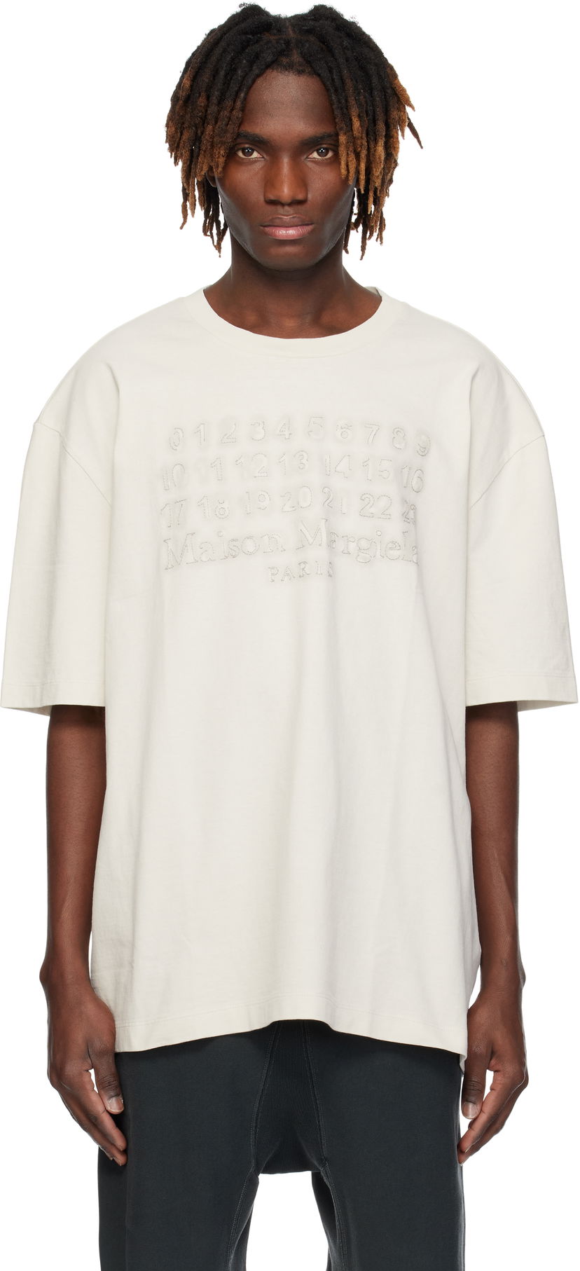 T-shirt Maison Margiela Maison Margiela Embroidered Logo T-Shirt Hvid | S50GC0705 S24567