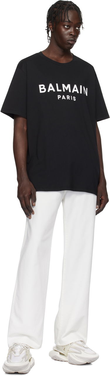 T-shirt Balmain Print T-Shirt Sort | EH1EG010BB73, 3