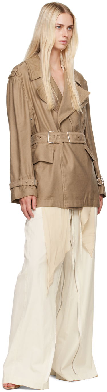Bukser Helmut Lang Helmut Lang Gusset Wide Leg Trousers Hvid | O04HW208, 3