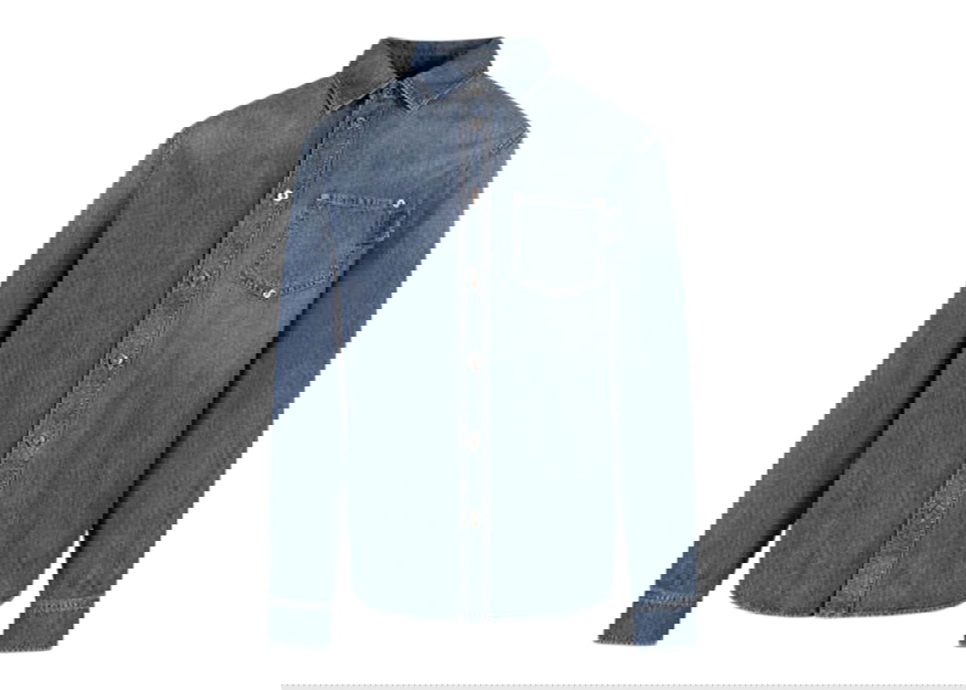 Skjorte Bottega Veneta Light Washed Denim Relaxed Fit Shirt Mørkeblå | 725744V2JL04715, 0