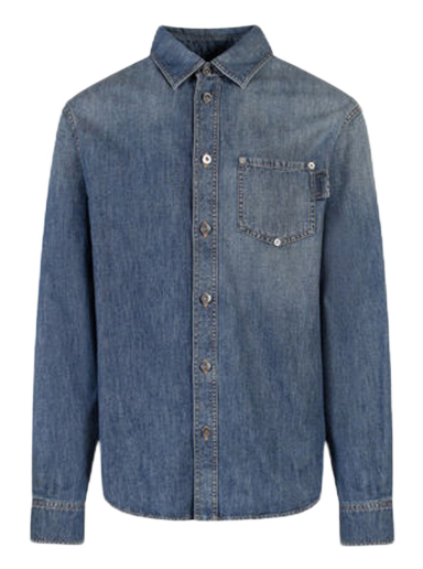 Skjorte Bottega Veneta Light Washed Denim Relaxed Fit Shirt Mørkeblå | 725744V2JL04715