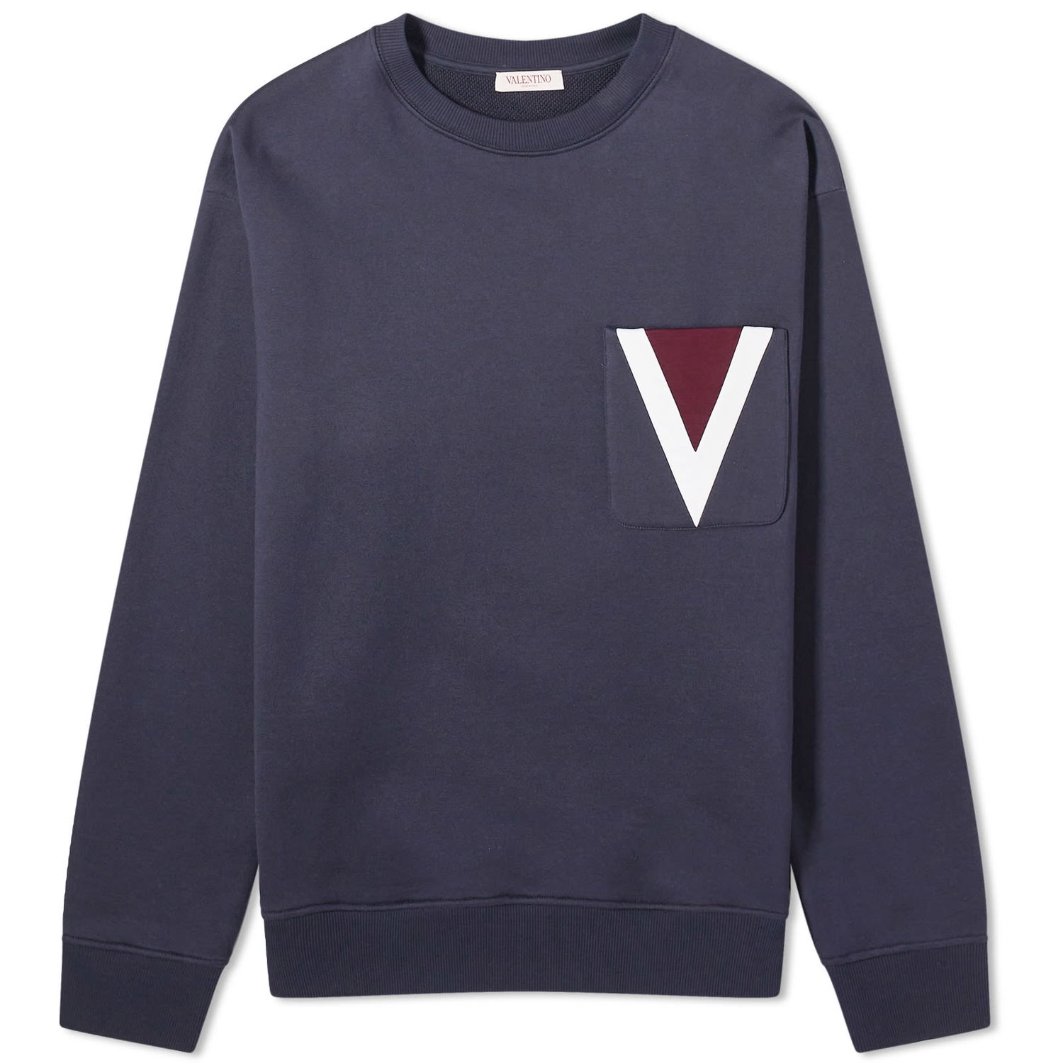 Sweater Valentino Men's Large V Logo Crew Sweat Navy Mørkeblå | 4V3MF26W9Y1-598, 0