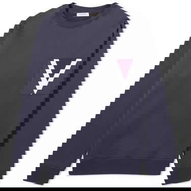 Sweater Valentino Men's Large V Logo Crew Sweat Navy Mørkeblå | 4V3MF26W9Y1-598, 0
