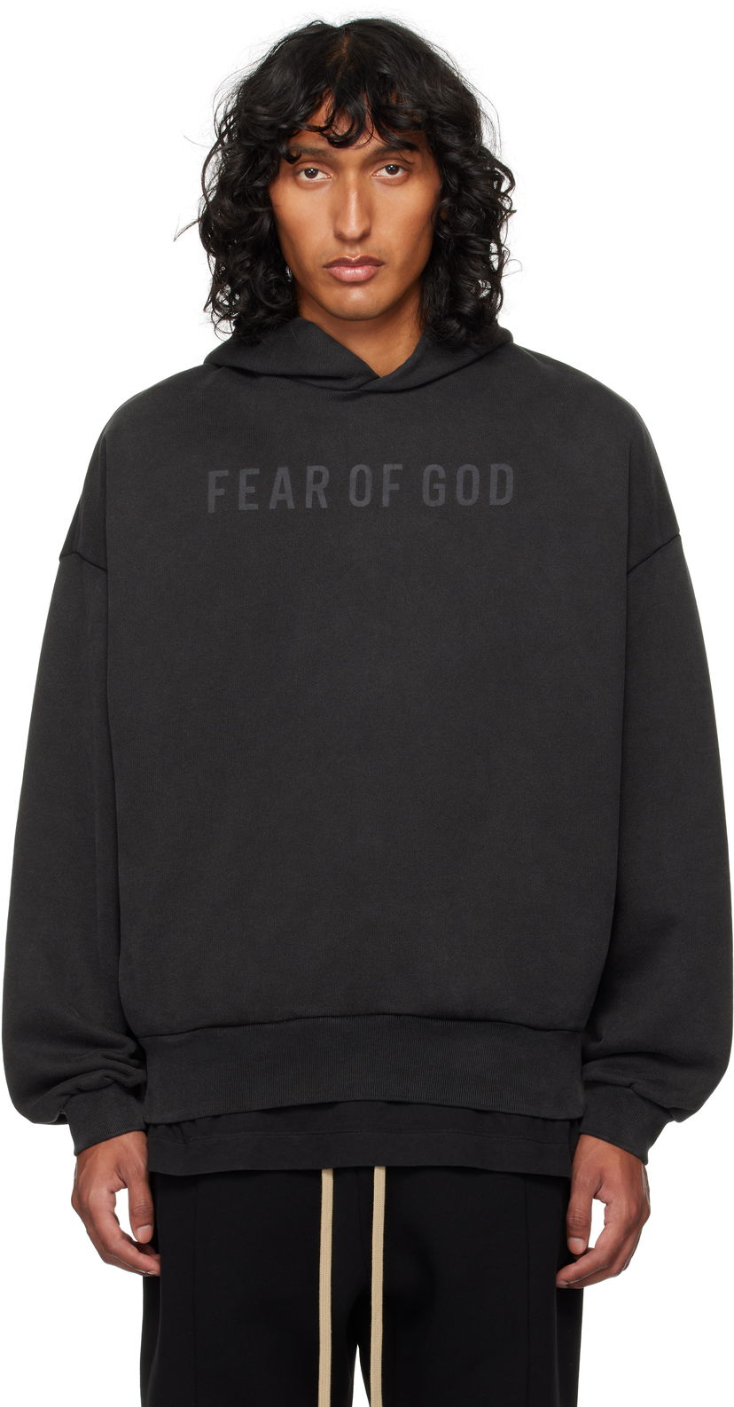 Sweatshirt Fear of God Black Terry Hoodie Sort | FG24FW50-8205LBTER