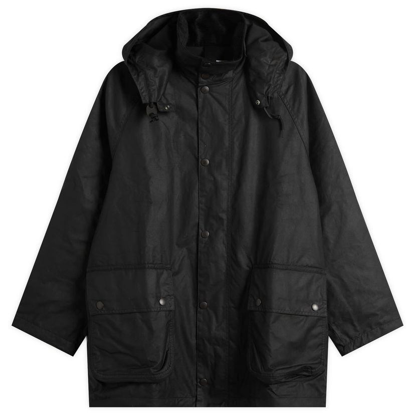 Parka Barbour Margaret Howell Stand Collar Wax Parka Jacket, Size Large Sort | MWX2513BK11