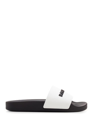 Sneakers og sko Balenciaga Pool Slides Logo White Black W Hvid | 565547W1S879010, 0