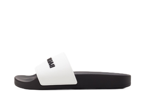 Sneakers og sko Balenciaga Pool Slides Logo White Black W Hvid | 565547W1S879010