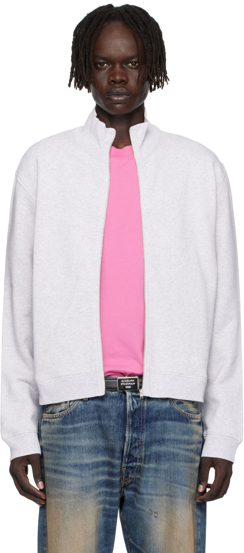 Sweatshirt Acne Studios Acne Studios Zip-Up Sweatshirt Grå | CI0207-