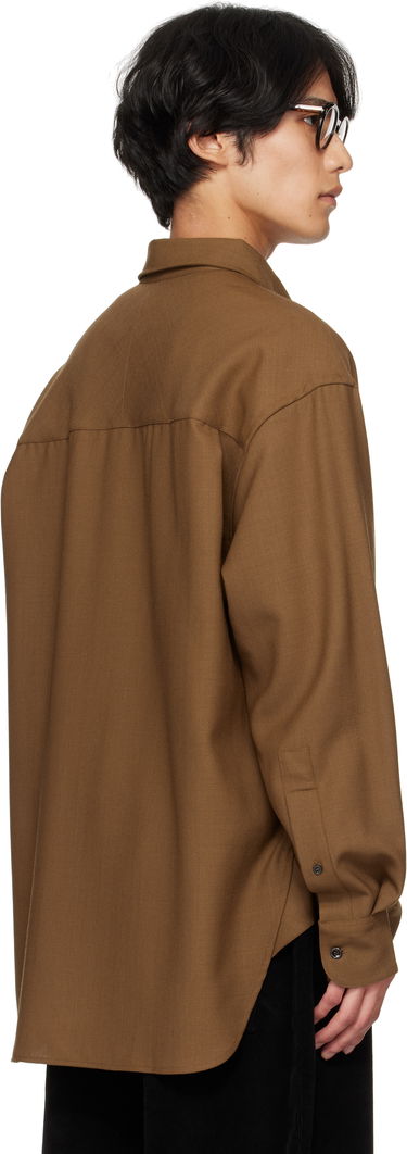 Skjorte Studio Nicholson Studio Nicholson Jude Button-Down Shirt Brun | JUDE SNM - 884, 2
