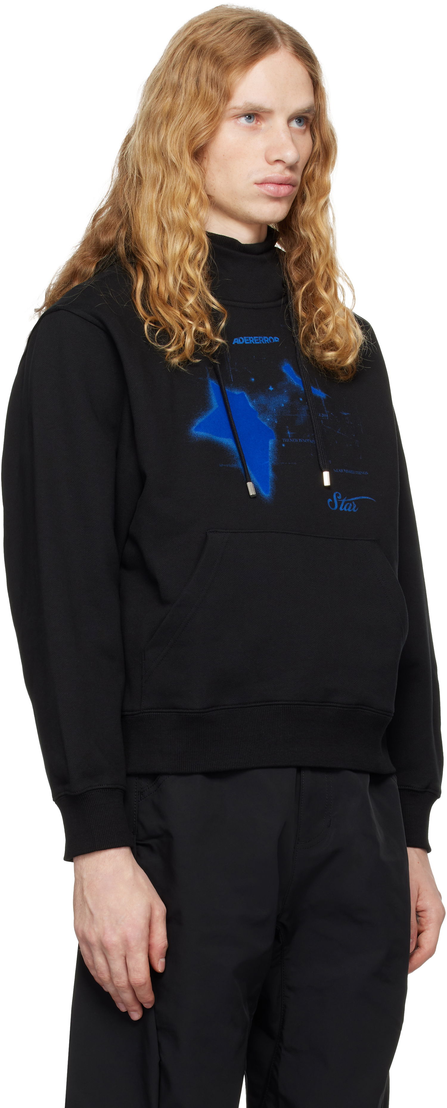 Sweatshirt ADER ERROR Graphic Print Hoodie Sort | BN01FWHD0103BK, 1