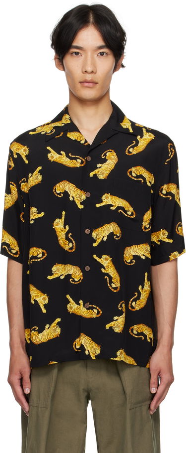 Skjorte WACKO MARIA WACKO MARIA Tim Lehi Tiger Print Shirt Sort | 25SS-WMS-HI08, 0
