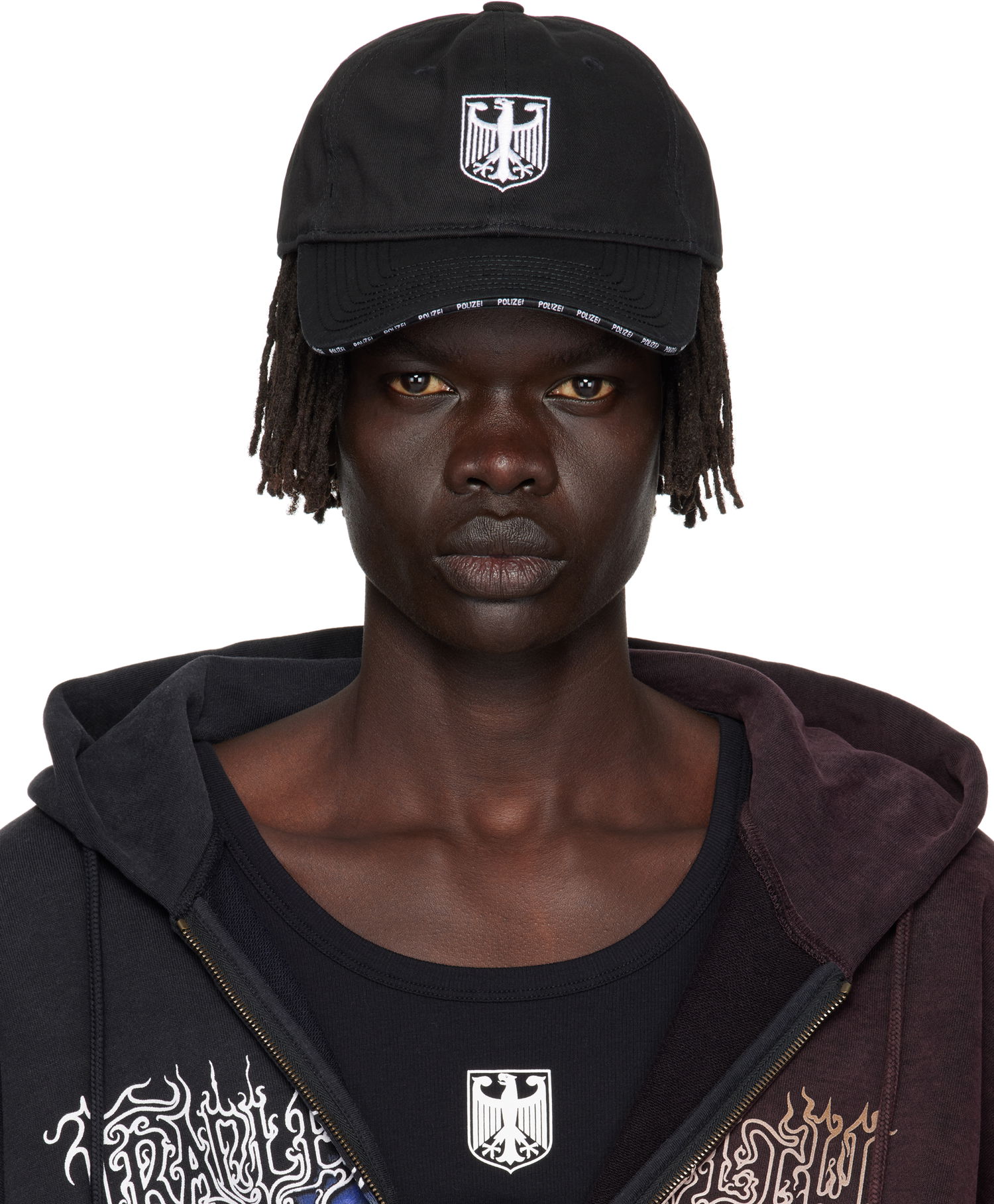 Kasket VETEMENTS Vetements Polizei Logo Cap Sort | UH76CA300BW, 0