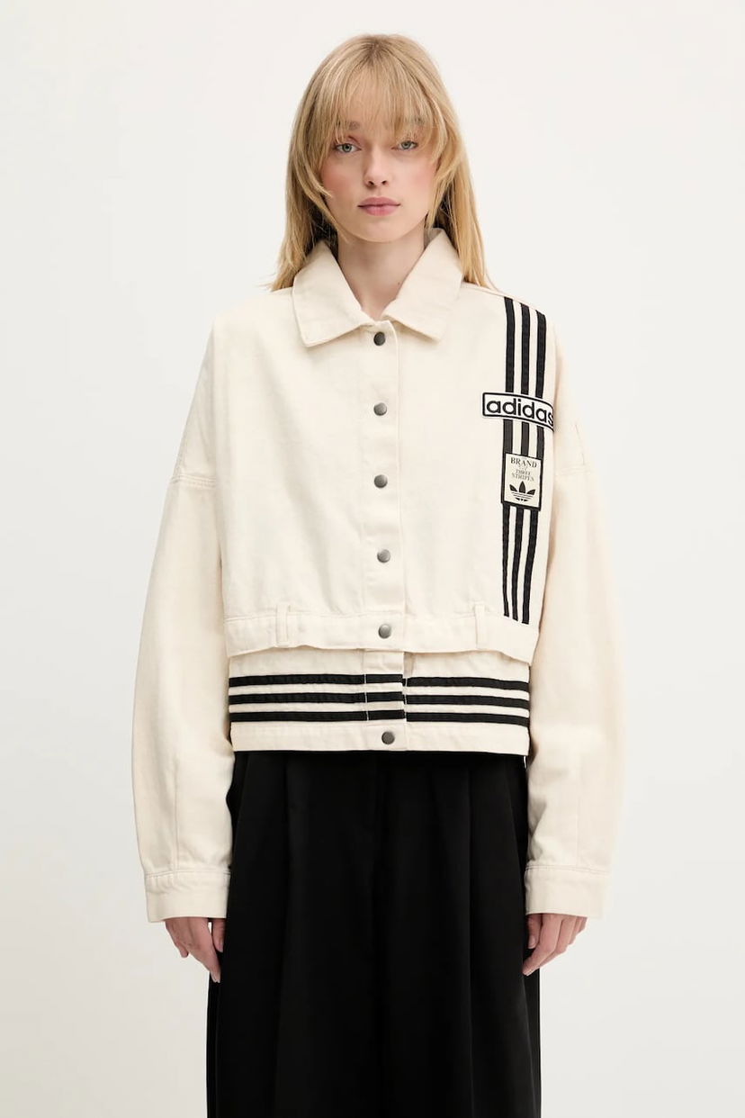 Jakke adidas Originals adidas Originals Denim Track Top Oversize Jacket Beige | JD5617