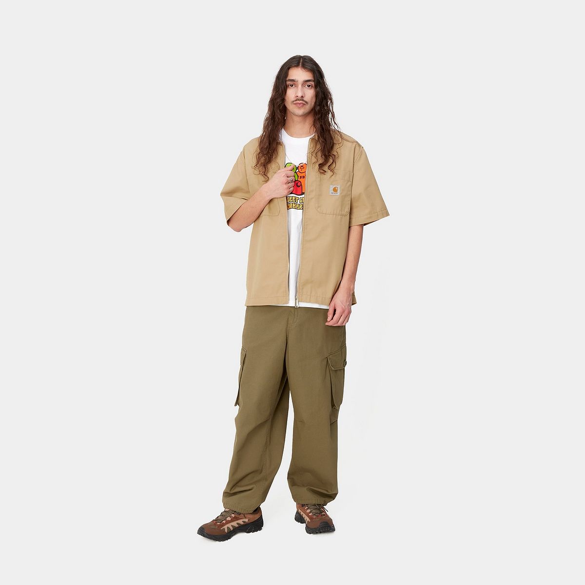 Skjorte Carhartt WIP S/S Sandler Shirt Beige | I033277_1YA_02, 1