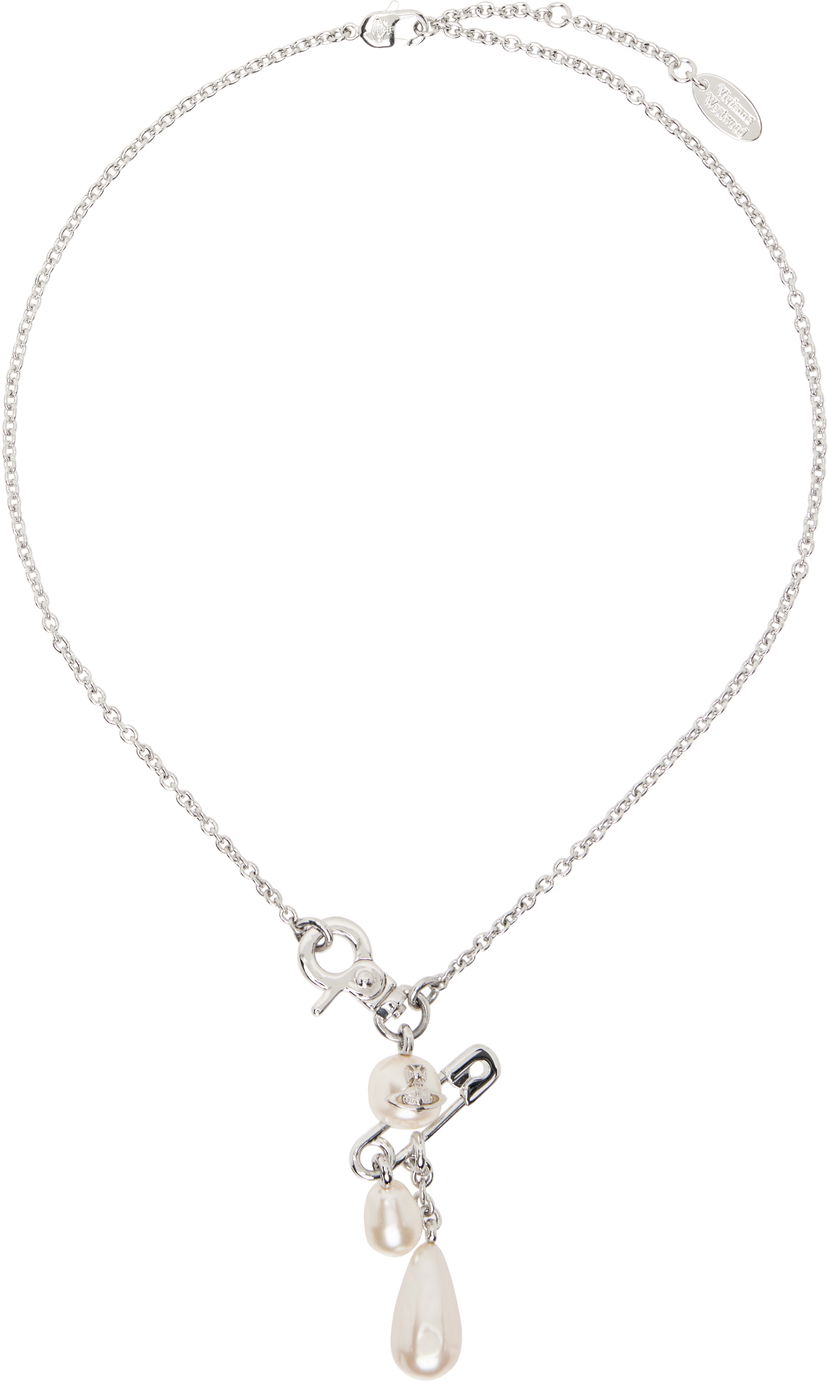 Halskæde Vivienne Westwood Vivienne Westwood Claude Small Pearl Pendant Necklace Metalisk | 63010135-02P103-