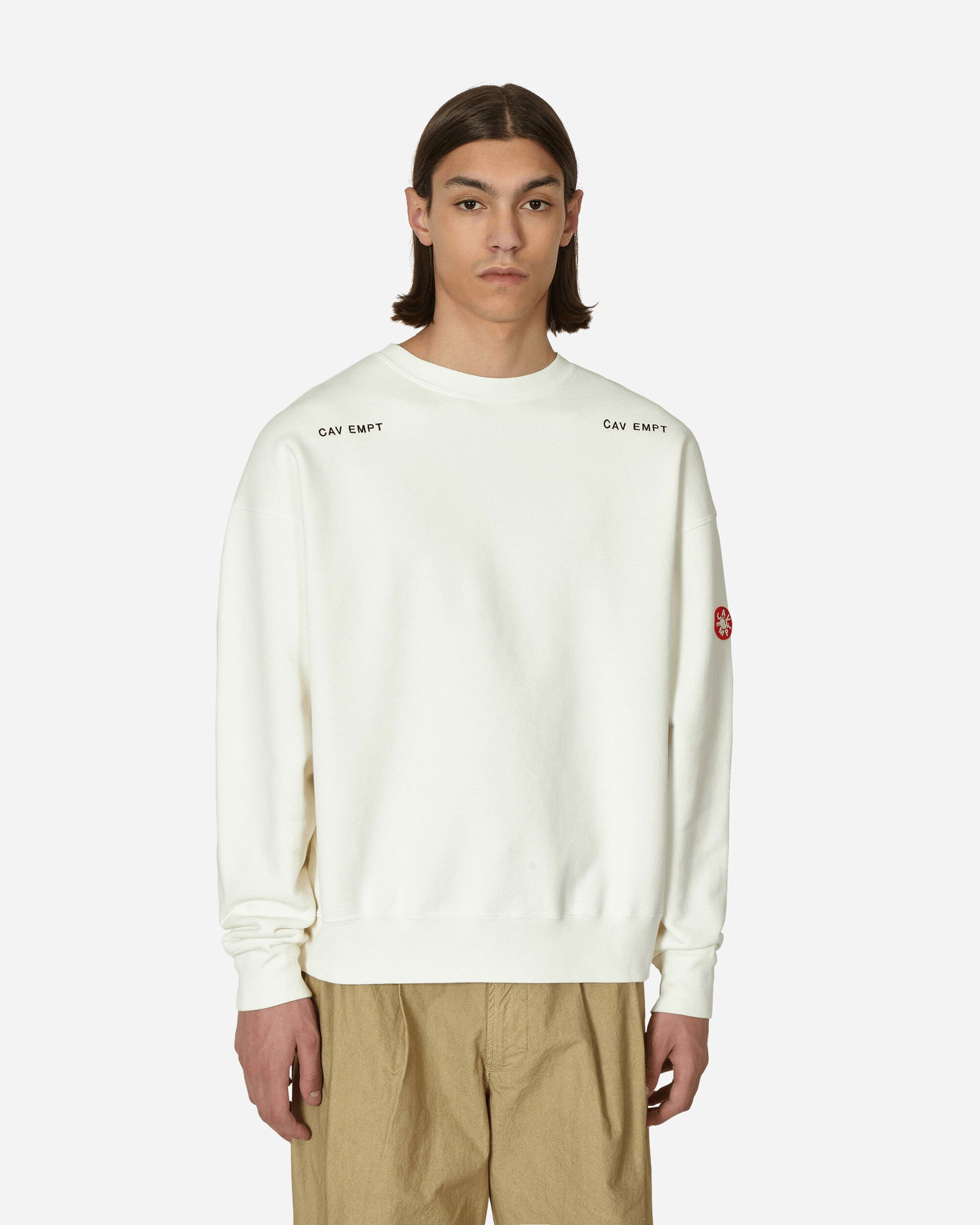 Sweater Cav Empt Washed Crewneck Beige | CES23CS04 001, 0